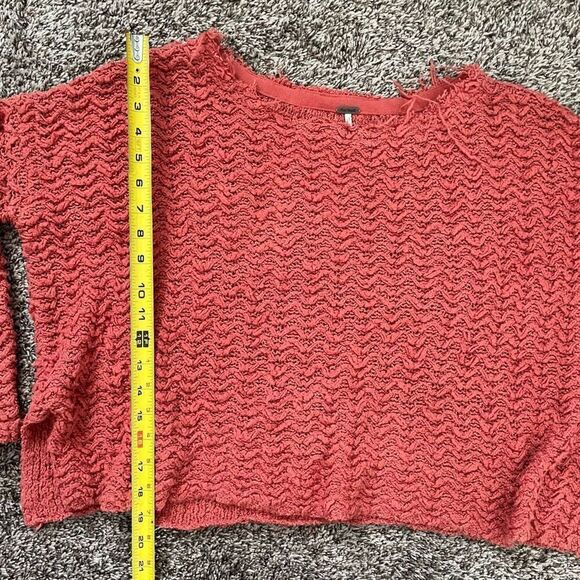 Free People size Small Orange oversized chunky burnt orange sweater - Picture 7 of 9